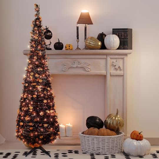 6Ft Fall Harvest Pop Up Artificial Thanksgiving Tree with Pumpkins By Northlight in Black/Orange | 6 ft | Michaels®